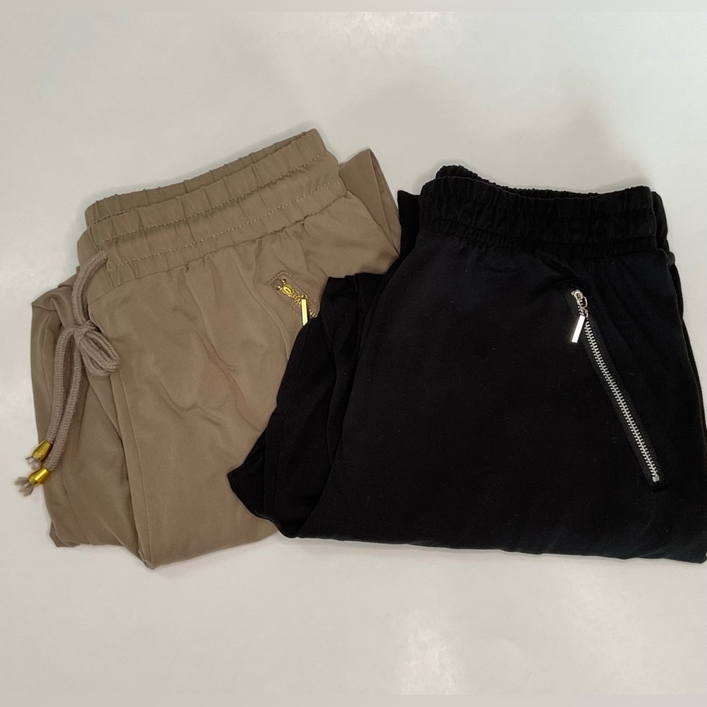 Pull-On Jogger Pants with Zipper Pockets - Set of 2